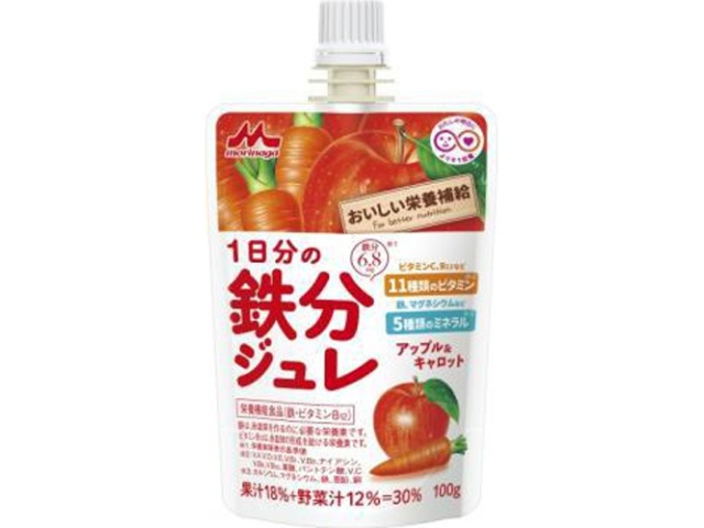 Morinyu Apple & Carrot 100g Jelly with a Daily Worth of Iron (Special Order Item) [Purchase Quantity: 24]