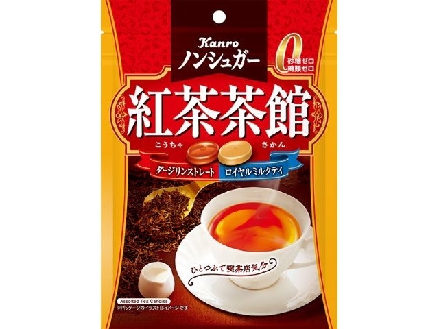 Kanro No-Sugar Black Tea Tea House 72g (Purchase 6)