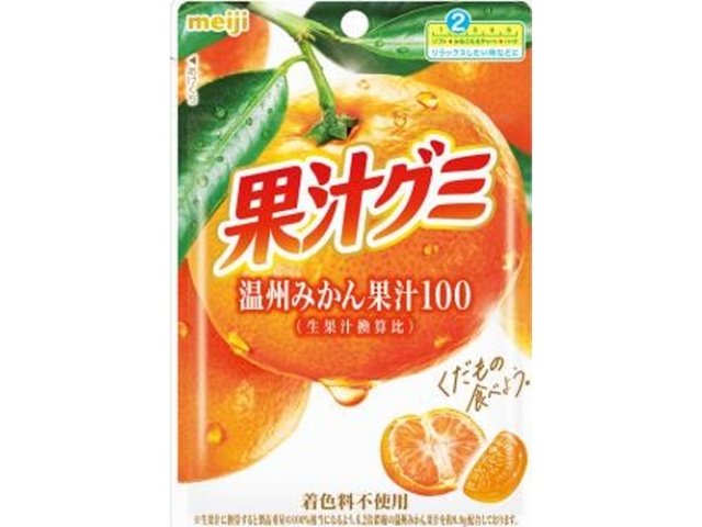Meiji Fruit Juice Gummy, Unshu Mandarin Orange, 54g (Pack of 10)