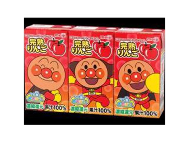 Meiji Anpanman Ripe Apple 125ml x 3 Packs (Special Order Item) [Purchase 12]
