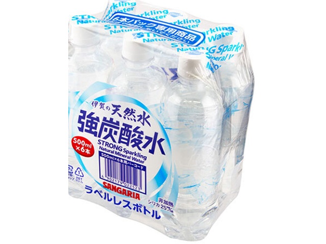 Sangaria Iga Strong Carbonated Water P500 x 6 Bottles, Label-Free, Special Order Item [Purchase Quantity: 4]