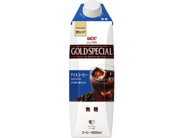 UCC Gold SP Unsweetened Iced Coffee, 1000ml (Special Order Item) [Purchase 12]