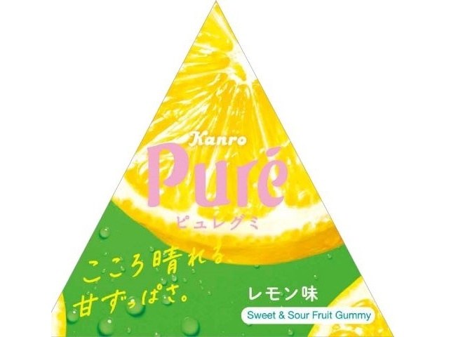 Kanro Puree Petit Triangle Lemon Gummy Candy, 13g (Pack of 24)