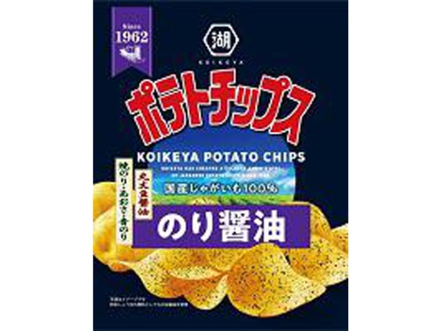 Koikeya Potato Chips with Seaweed and Soy Sauce, 50g (Pack of 12)