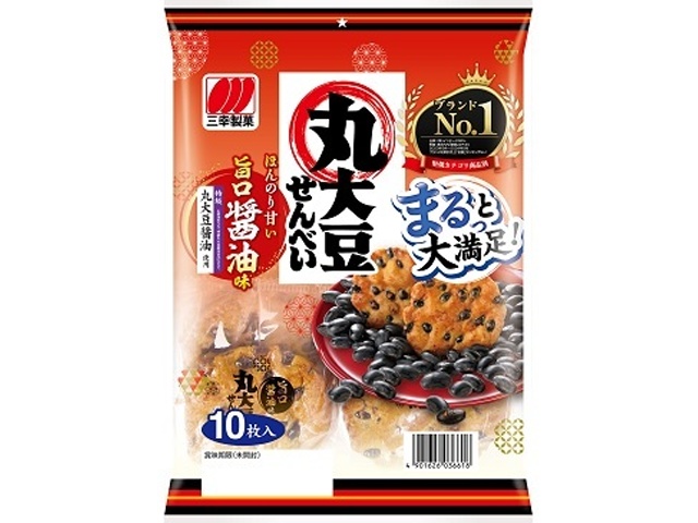 Sanko Seika Whole Soybean Crackers, Delicious Soy Sauce Flavor, 10 pieces [Purchase Quantity: 12]