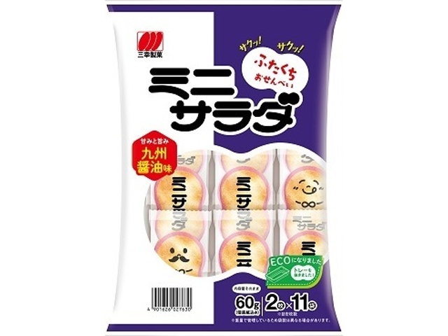 Sanko Seika Mini Salad, Kyushu Soy Sauce Flavor, 60g (Pack of 16)