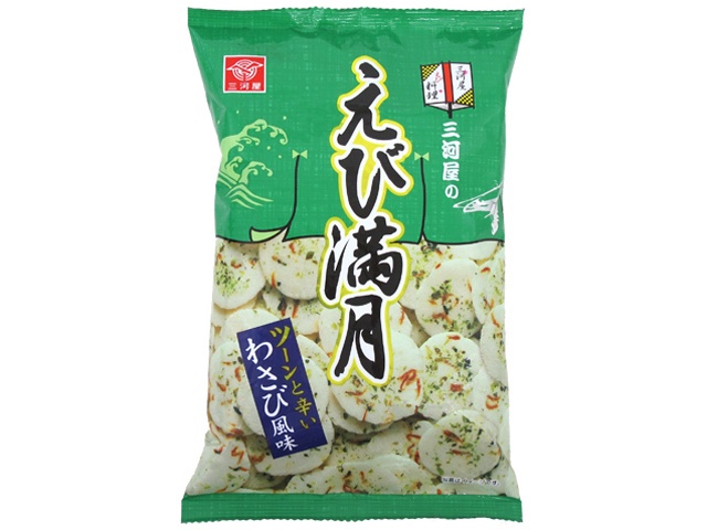 Mikawaya Shrimp Full Moon, Wasabi Flavor, 68g (Purchase 12 pieces)