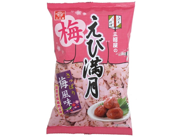 Mikawaya Shrimp Full Moon Plum Flavor 68g (Special Order Item) [Purchase Quantity: 24]