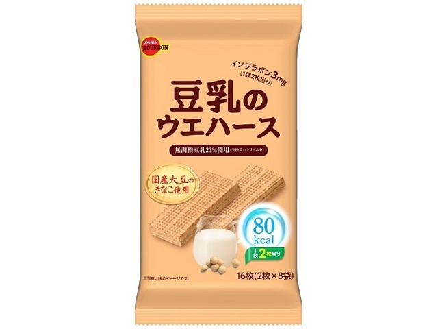 Bourbon Soy Milk Wafers, 2 wafers x 8 bags (Special Order Item) [Purchase Quantity: 24]