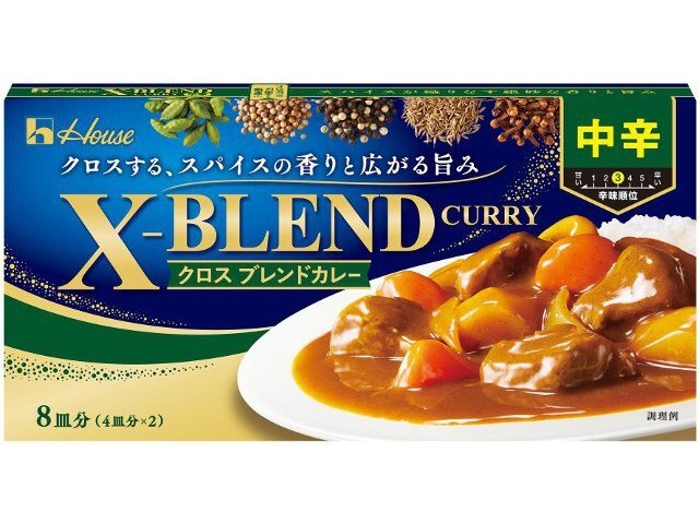 House Foods Cross Blend Curry, Medium Spicy, 140g (Special Order Item) [Purchase Quantity: 60]