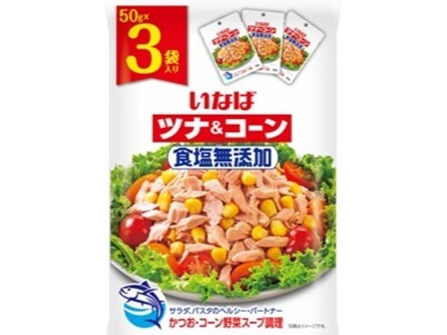 Inaba Tuna Corn, No Added Salt, 50g x 3 bags (Special Order Item) [Purchase Quantity: 20]