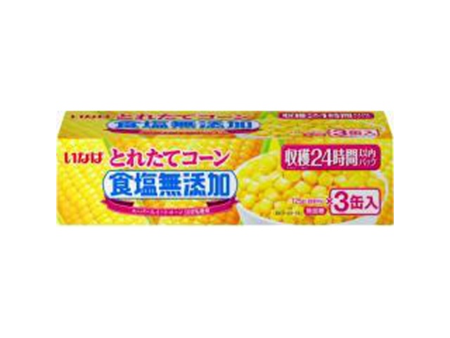 Inaba Fresh Corn, No Added Salt, 125g x 3 Cans (Special Order Item) [Purchase 12]