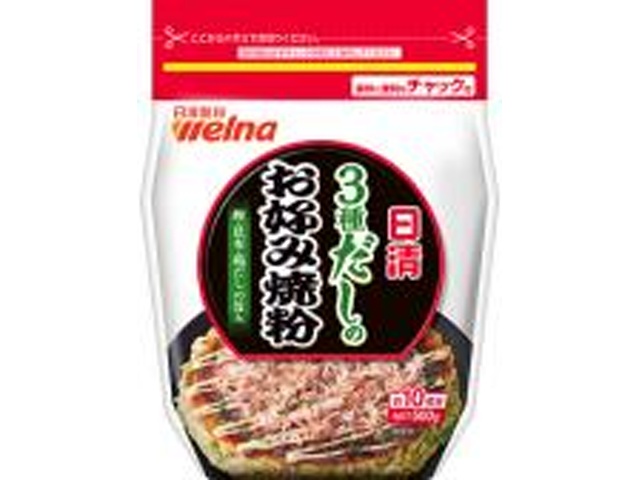 Nissin Okonomiyaki Flour with Three Dashi Flavors, 500g (Special Order Item) [Purchase 12]