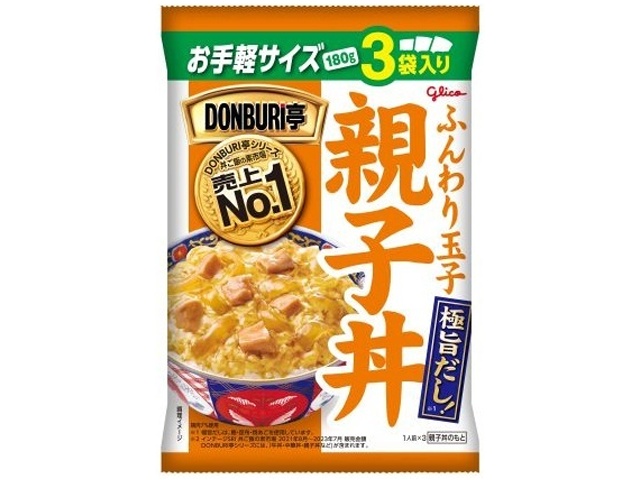 Glico DONBURI-tei 3-meal pack of Oyakodon (chicken and egg rice bowl) (Purchase 10 pieces)