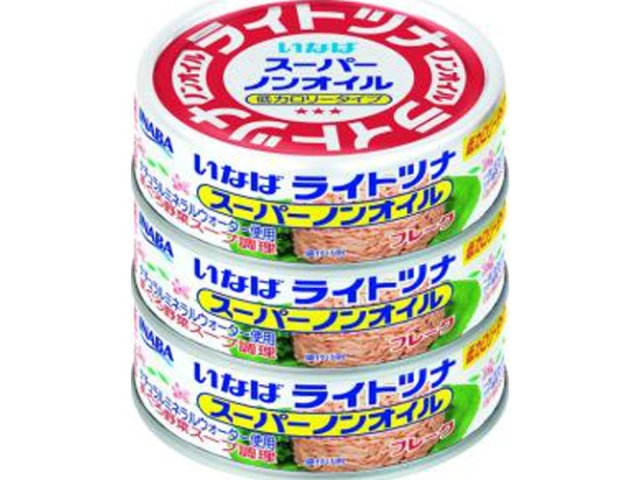 Inaba Light Tuna Super Oil-Free (3 cans) [Special Order Item] [Purchase 15]