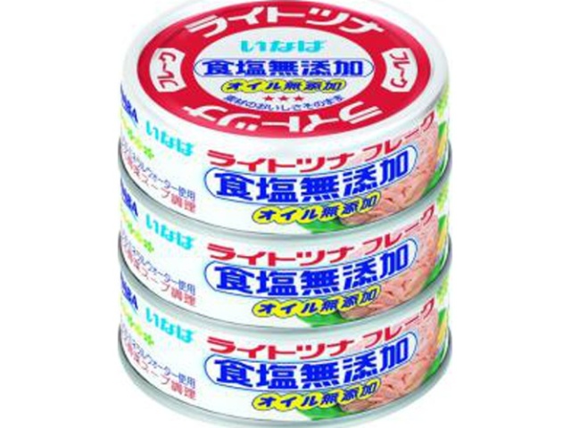 Inaba Light Tuna, No Added Salt, 3 Cans (Special Order Item) [Purchase Quantity: 15]