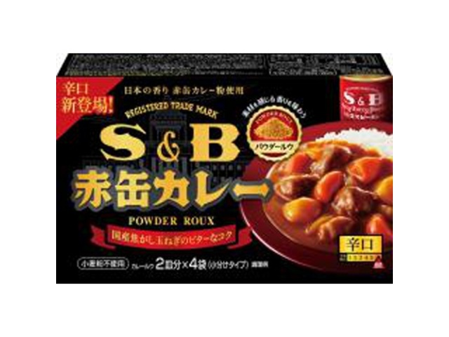 S&B Red Can Curry Powder Roux, Hot, 140g (Purchase 6)