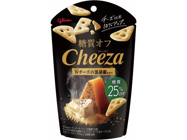 Glico Low Carb Off Cheese, Double Cheese with Black Pepper Flavor (Purchase 10)