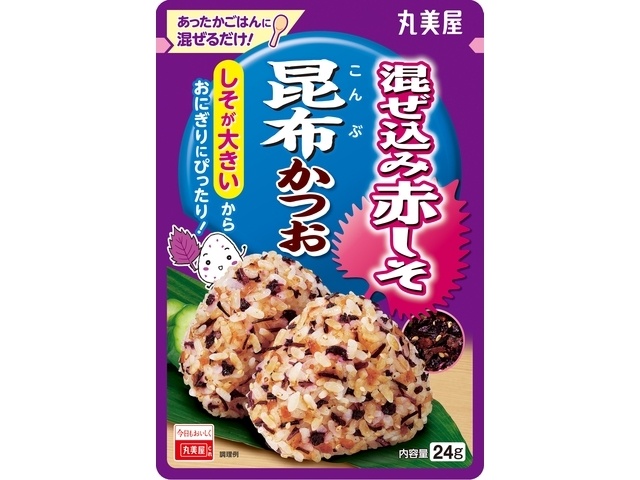 Marumiya Mixed Red Shiso with Kelp and Bonito Flakes, 24g (Special Order Item) [Purchase Quantity: 120]