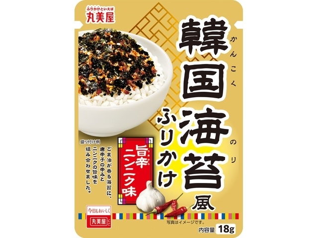 Marumiya Korean Nori-Style Furikake, Spicy Garlic Flavor, 18g (Special Order Item) [Purchase Quantity: 120]