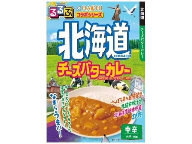 Hachi Foods Rurubu Hokkaido Curry, Medium Spicy, 180g (Pack of 20)