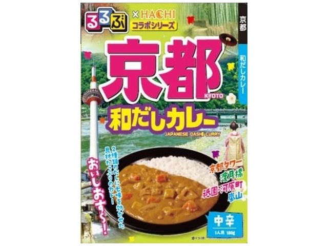 Hachi Foods Rurubu Kyoto Wadashi Curry, Medium Spicy, 180g (Pack of 20)