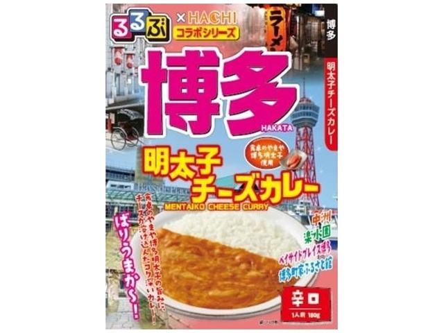 Hachi Foods Rurubu Hakata Mentaiko Curry, Spicy, 180g (Pack of 20)