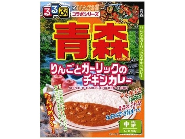 Hachi Foods Rurubu Aomori Apple Curry, Medium Spicy, 180g (Special Order Item) [Purchase 20]