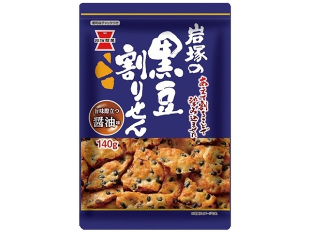 Iwatsuka Seika Black Bean Crackers, Soy Sauce Flavor, 140g (Pack of 12)