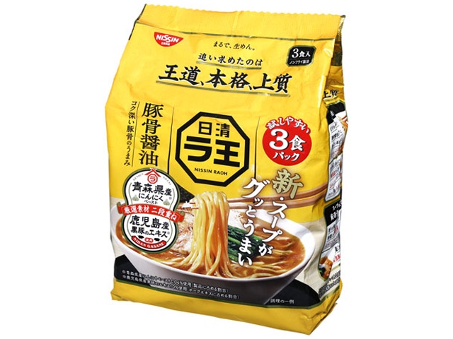 Nissin Raoh Tonkotsu Soy Sauce 3-pack [This Month's Special Noodle Sale] [Purchase 9]