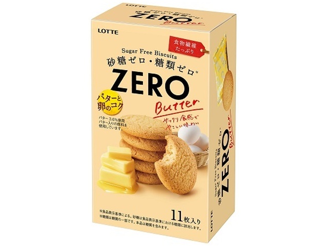 Lotte Zero Sugar Free Butter Biscuits, 11 pieces (Purchase 5 pieces)