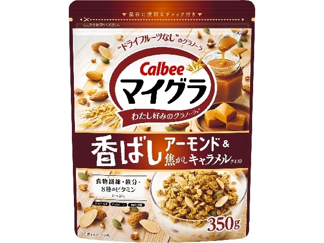 Calbee Mygra Almond & Caramel 350g (Special Order Item) [Purchase 8]