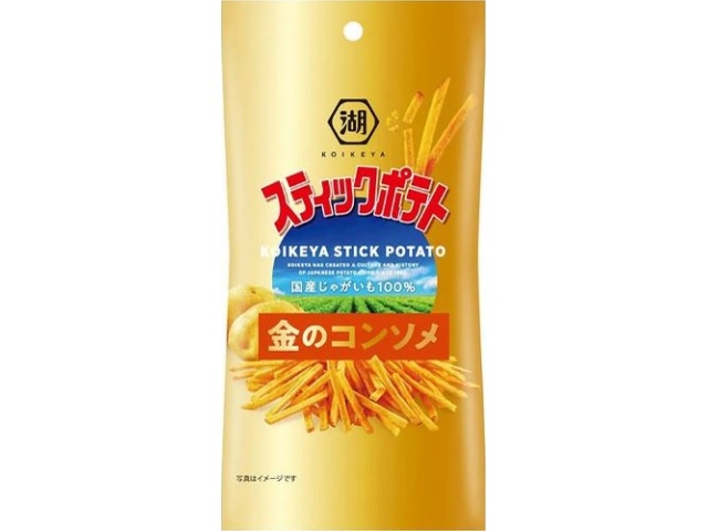 Koikeya Slim Stick Potato Gold Consommィヲ 34g (Pack of 6)