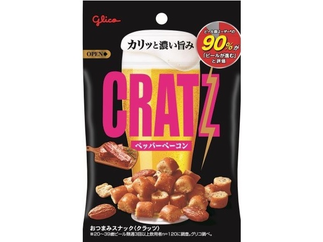 Glico Cruts Pepper Bacon 42g (Pack of 12)