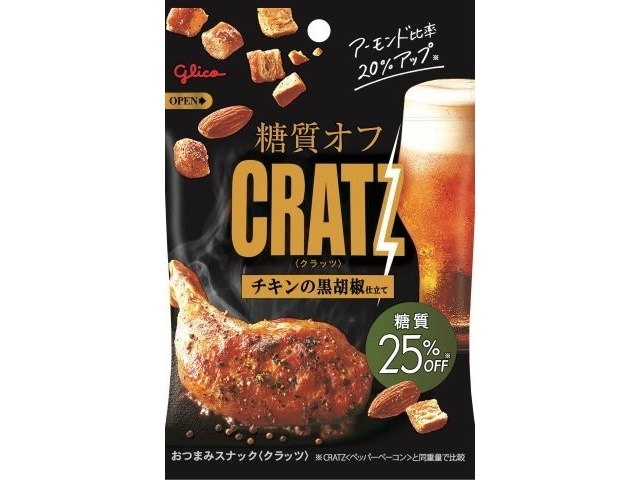 Glico Low Carb Cruts Chicken Black Pepper 42g (Pack of 12)