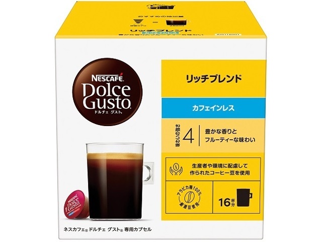 Nescafｨｦ Dolce Rich Decaffeinated Coffee, 16 Count (Special Order Item) [Purchase 3]
