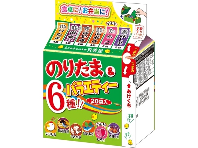 Marumiya Nori Tama & Variety 6 Flavors 45g [Purchase 10]
