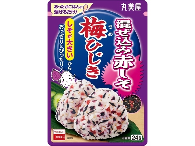 Marumiya Mixed Red Shiso with Plum and Hijiki Seaweed, 24g (Special Order Item) [Purchase Quantity: 120]