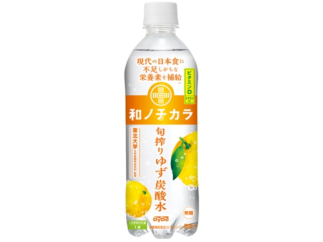 Dydo Wa no Chikara Shun-Shibori Yuzu Carbonated Water 500ml [This Month's Special Drink] Special Order Item [Purchase Quantity: 24]