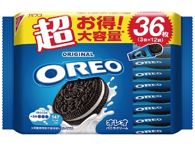 Oreo Mega Pack Vanilla Cream, 3 pieces x 12 packs (Special Order Item) [Purchase 15]