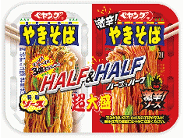 Peyoung Super Large Yakisoba Half & Half, Super Spicy (Special Order Item) [Purchase Quantity: 24]