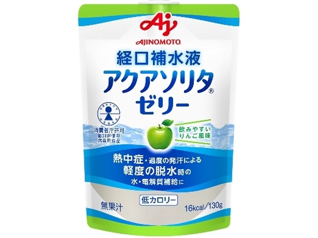 Ajinomoto Aqua Solita Jelly, Apple Flavor, 130g (Special Order Item) [Purchase Quantity: 24]