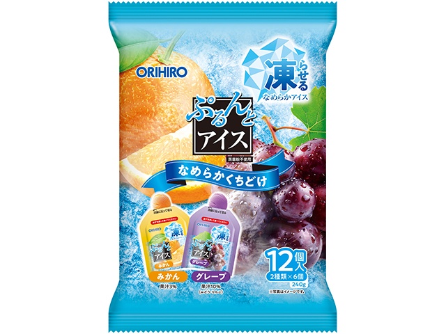 ORIHIRO Plandu Purunto Ice Cream, Mandarin Orange + Grape, 12 pieces (Special Order Item) [Purchase Quantity: 12]