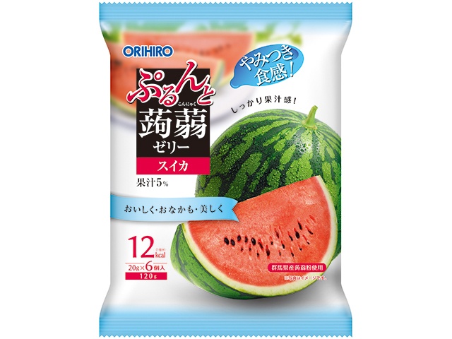 ORIHIRO PLANDUE Purunto Konjac Jelly Pouch Watermelon 20g x 6 (Special Order Item) [Purchase Quantity: 24]