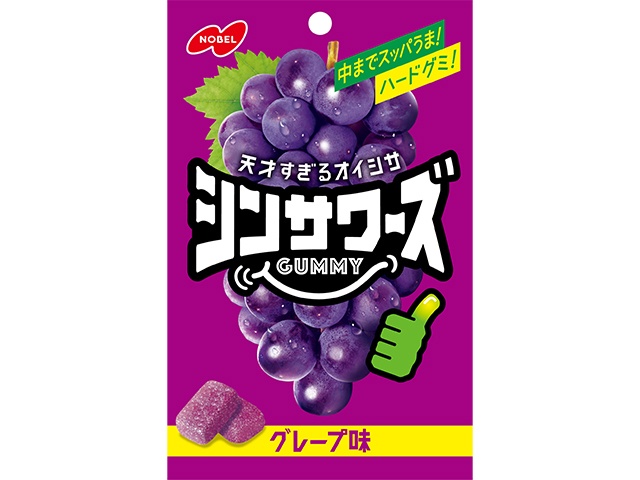 Nobel Shin Sours Gummies, Grape Flavor, 50g (Purchase 6)