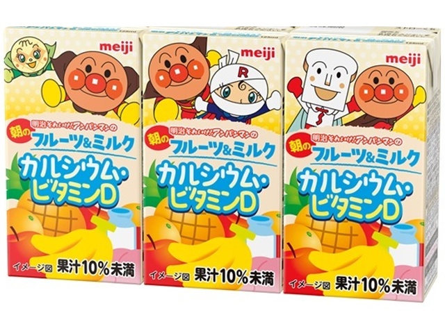Meiji Anpanman Morning Fruit & Milk 125ml x 3 (Special Order Item) [Purchase 12]