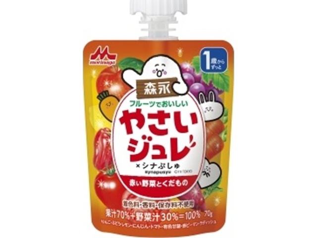 Morinyu Fruit and Vegetable Jelly, Red, 70g (Special Order Item) [Purchase Quantity: 36]