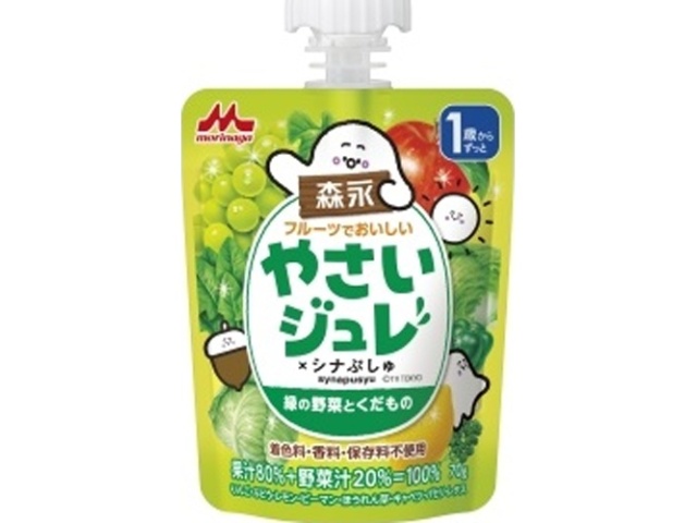 Morinyu Fruit and Vegetable Jelly, Green, 70g (Special Order Item) [Purchase Quantity: 36]