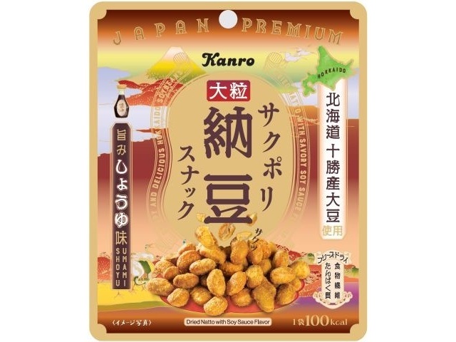 Kanro Sakupori Natto Snacks, Umami Soy Sauce Flavor, 21g (Pack of 10)