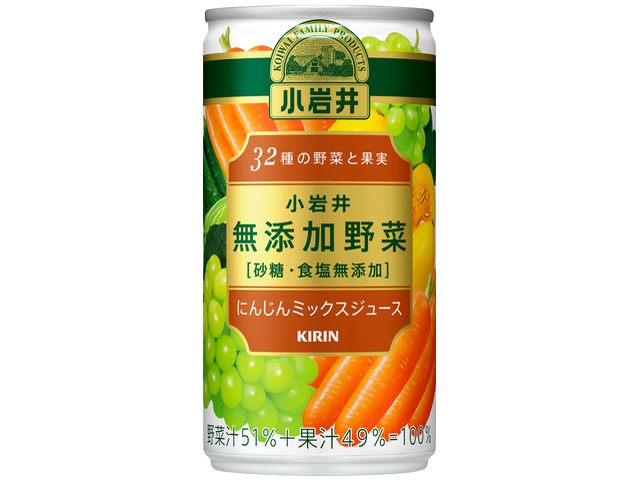 Koiwai Additive-Free Vegetables, 32 Kinds of Vegetables and Fruits, 190g Can (30 cans)